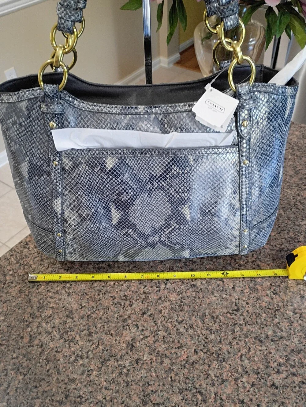 NWT Coach Alexandra Exotic Python Embossed Leather Bag